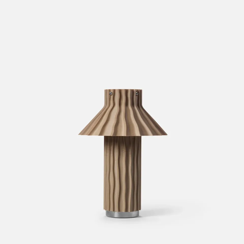 HYFER OBJECTS Kakta Small bordlampe linen varm