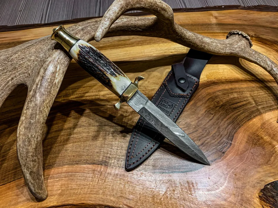 Oh My Deer Damast Stiefelmesser støvlekniv damask