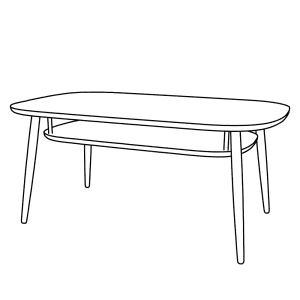 Bønnebord Softsquare 100x60 bord høj hylde