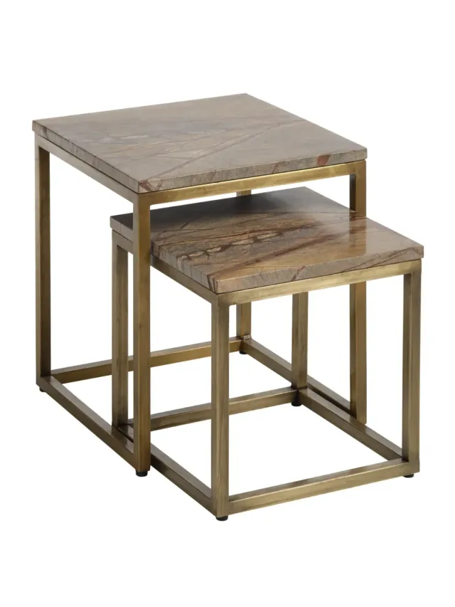 Just Us Furniture Genova sidebord brun marmor messing