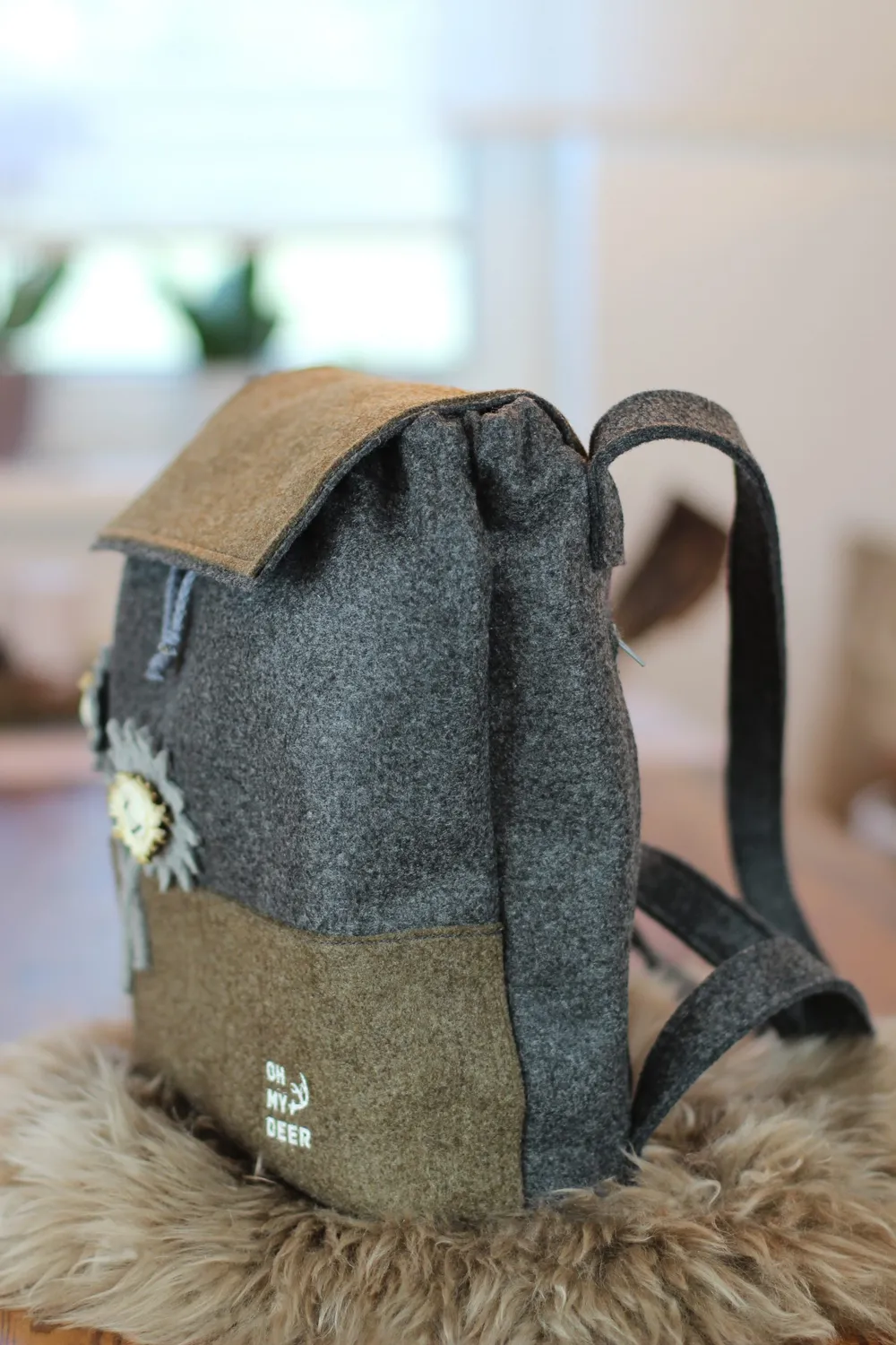 Oh My Deer Filz Rucksack rygsæk i filt