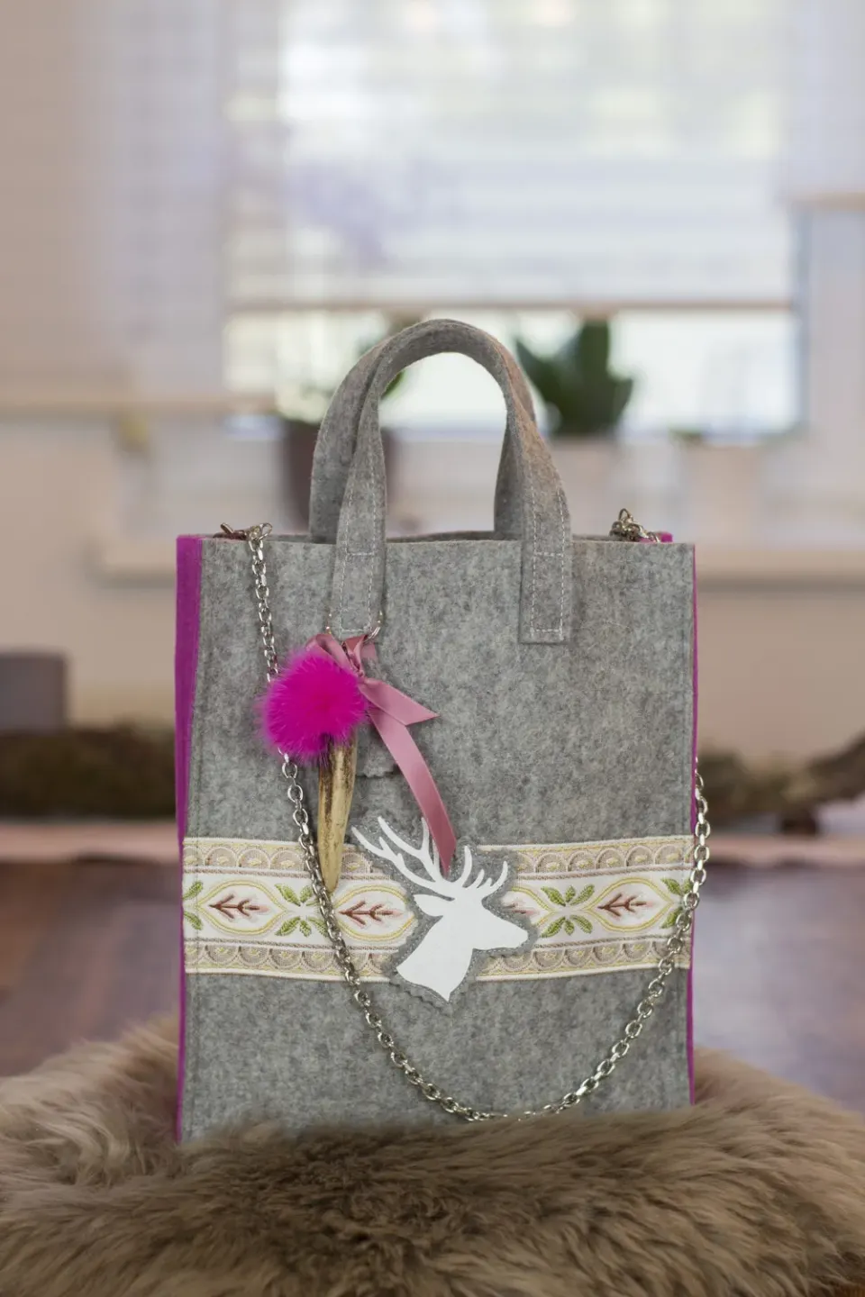 Oh My Deer Shopper S trachtentasche rosa