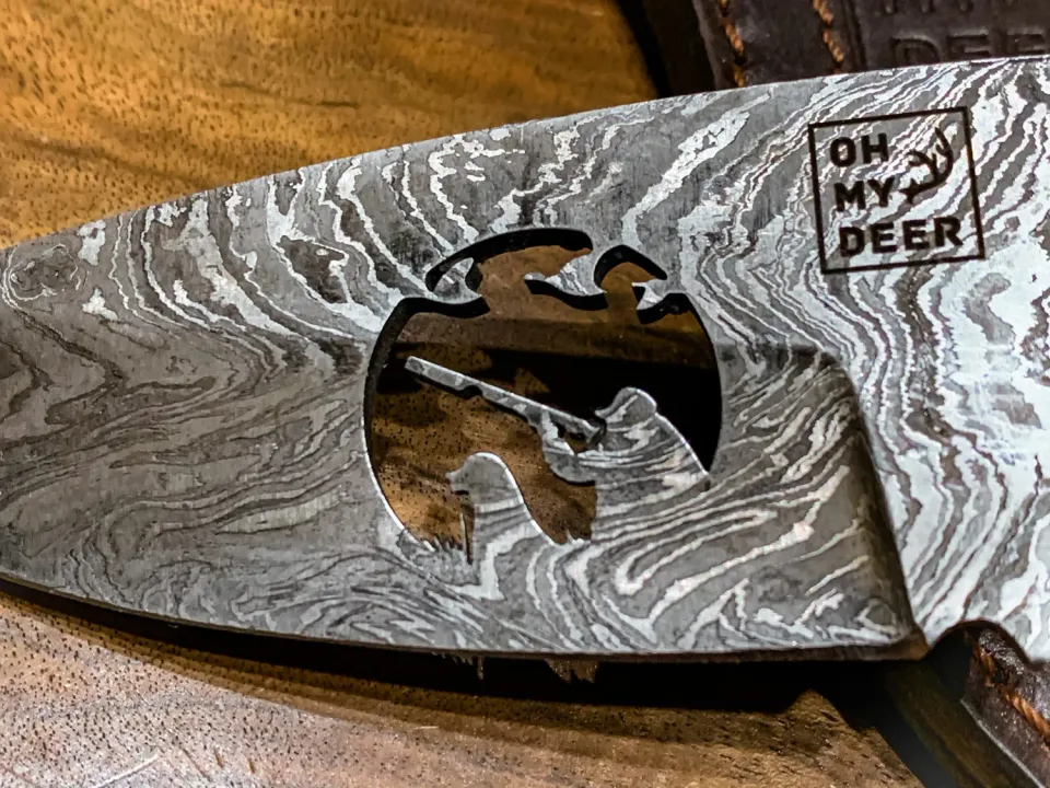 Oh My Deer Jagdmesser Jägermotiv jagtkniv træskæfte