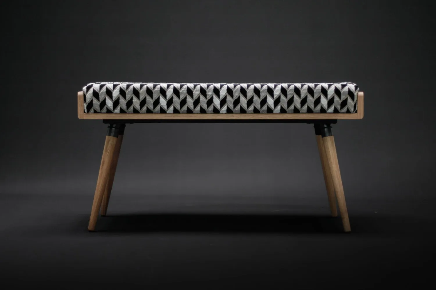 Habitables bænk eg 100x45 gråt stof massivt træ