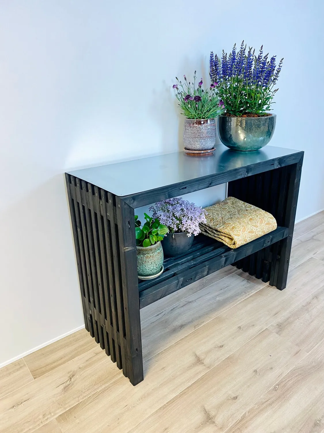 Kabeltromlen Traller Plantebord Sortbejdset 120 cm Fyrretræ