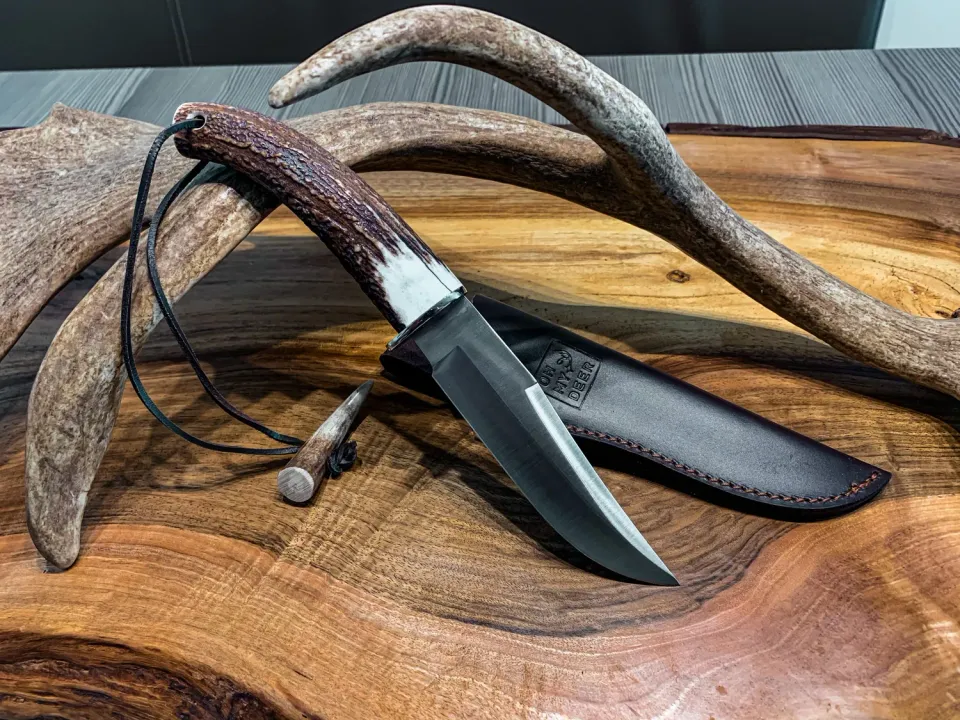 Oh My Deer Jagdmesser jagtkniv med hornskæfte horn