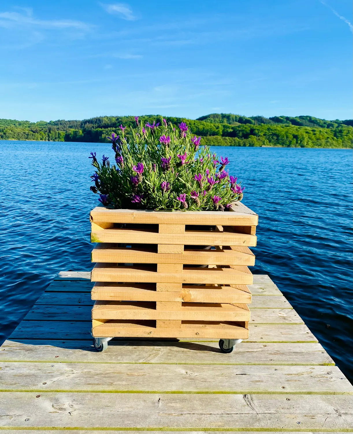 Kabeltromlen Blomsterskjuler plantekasse på hjul 45x45 ubehandlet