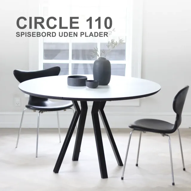 Bønnebord CIRCLE Ø110 spisebord sort kant jern