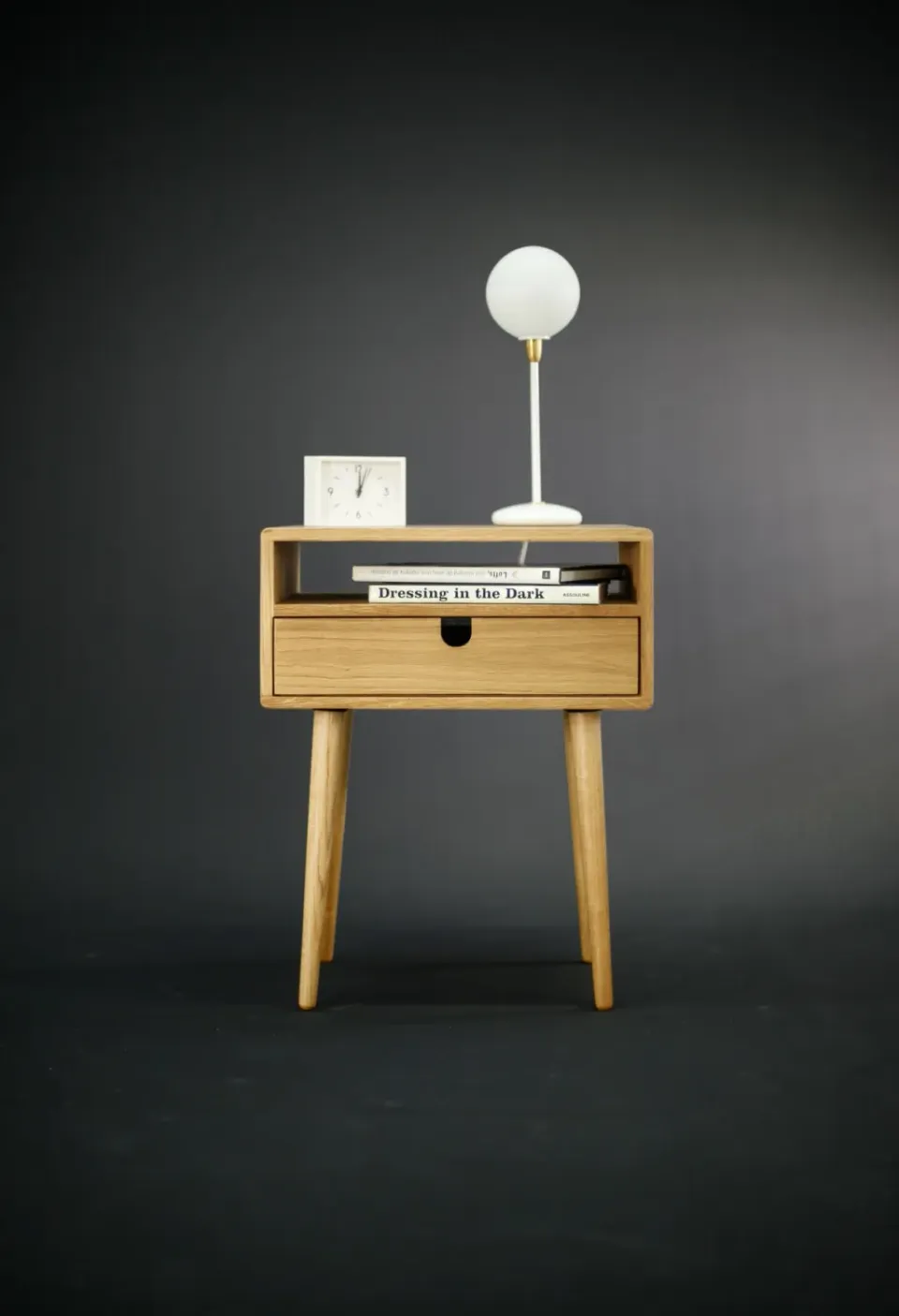 Habitables Mid-Century natbord 1 skuffe eg 46,5 cm massivt træ