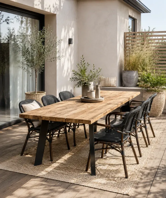 Kabeltromlen Haveborde Genbrugsplanker havebord 140 cm genbrugstræ