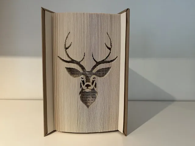 Oh My Deer Bookorigami Hirschkopf bogkunst silhuet