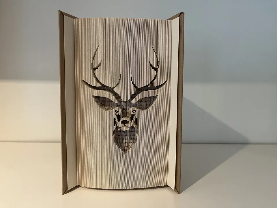 Oh My Deer Bookorigami Hirschkopf bogkunst silhuet