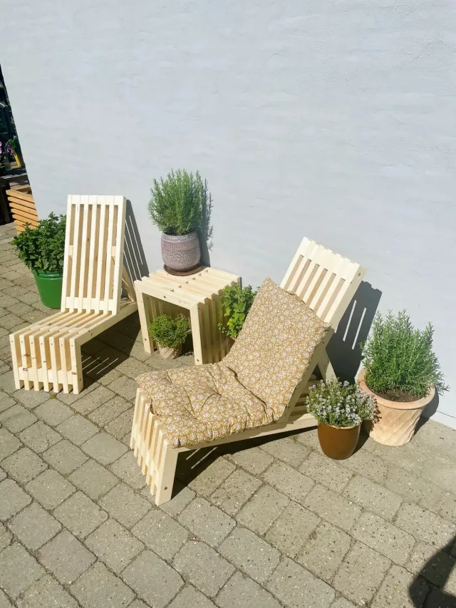 Kabeltromlen Solstol Sæt 2 stole+bord traller
