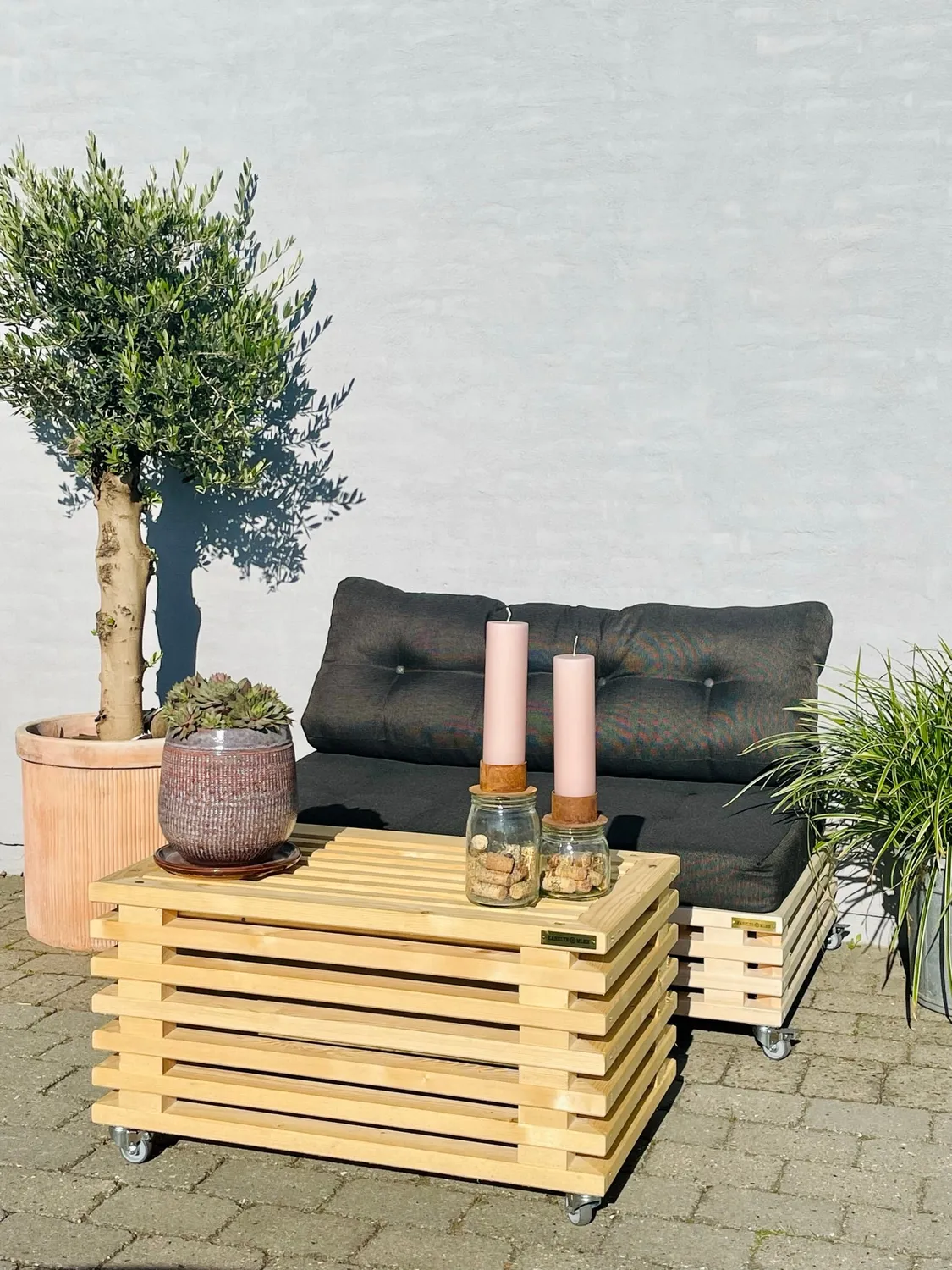Kabeltromlen Pallesofa Traller Loungesofa 120x80 ubehandlet