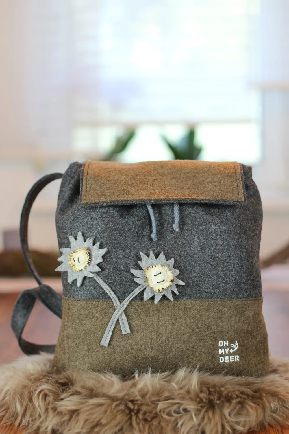 Oh My Deer Filz Rucksack rygsæk i filt