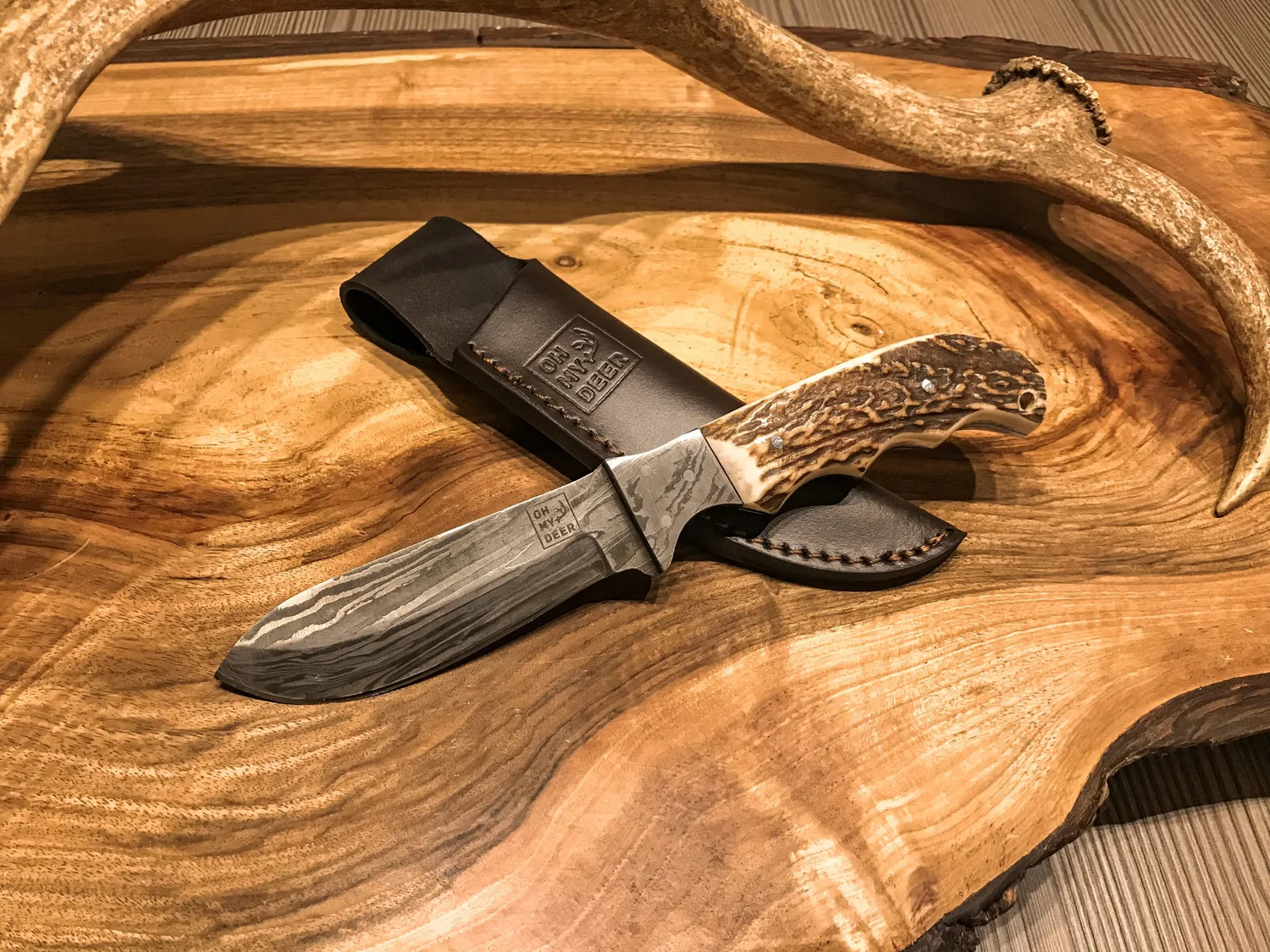 Oh My Deer Damast kniv damaskusstål