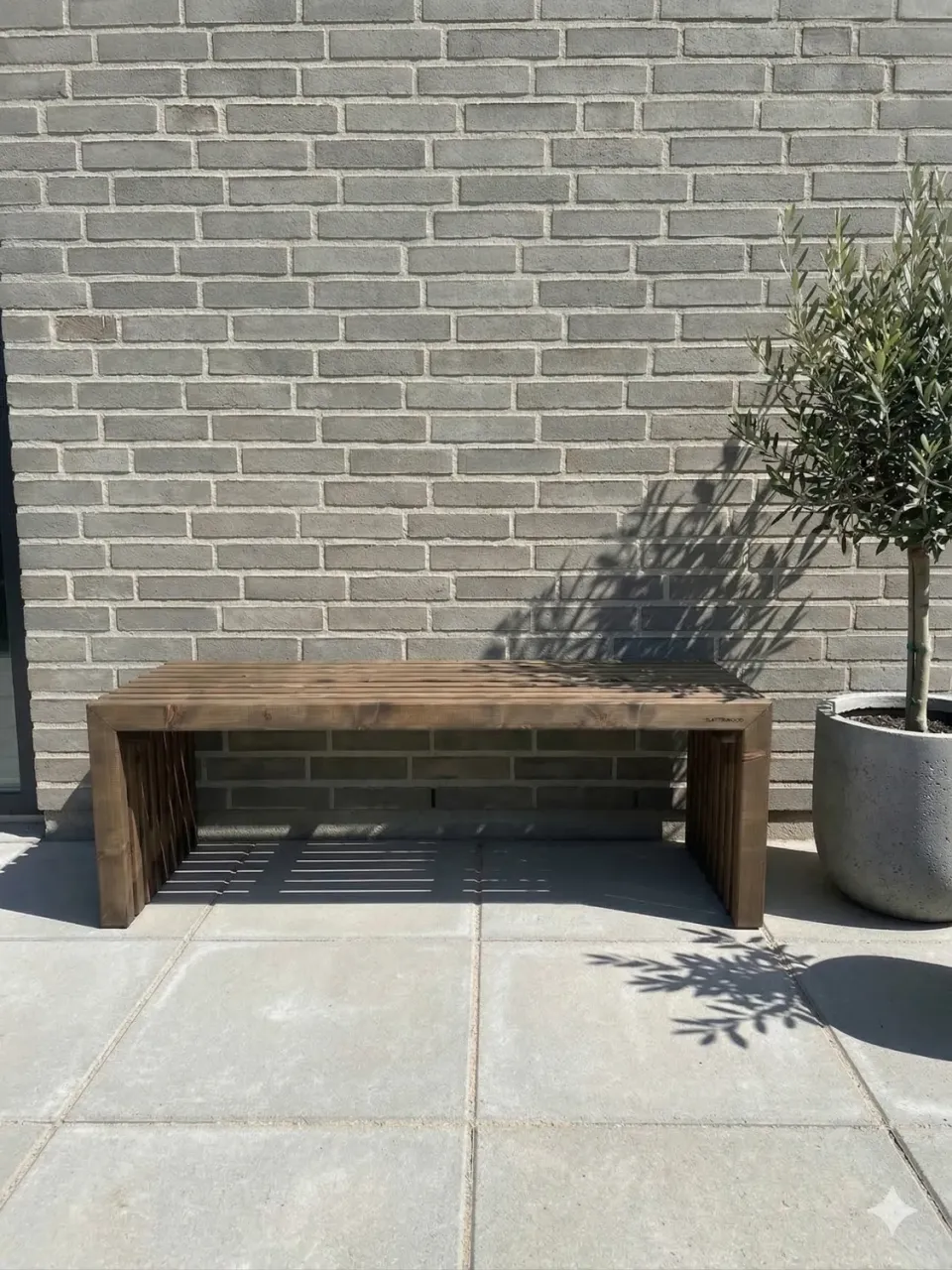 Kabeltromlen Bred Trallebænk 137 cm brunbejdset