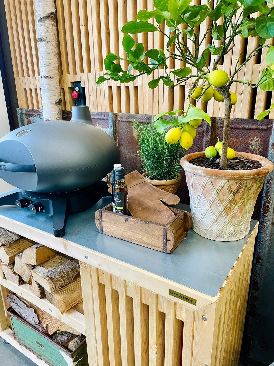 Kabeltromlen Grillbord 160 cm grillbord med topplade