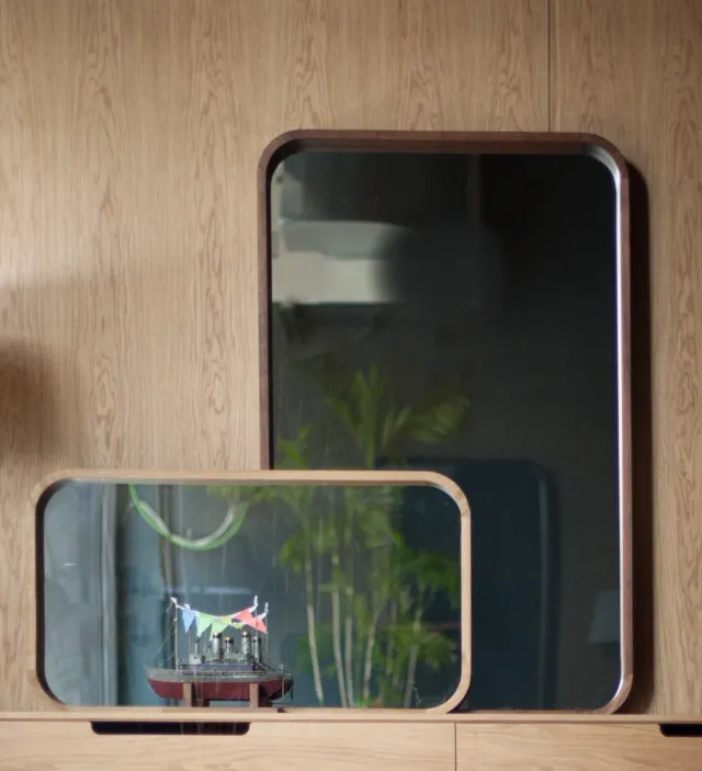 Habitables 02 vægspejl rektangulært eg 80x40 cm